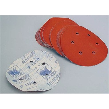 Indasa 6" Diameter, 6-Hole Wet/Dry Hook & Loop Sandpaper