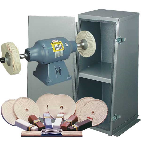 BALDOR® 3/4HP Buffer, Enclosed Buffer Stand & Buffing Kit TP