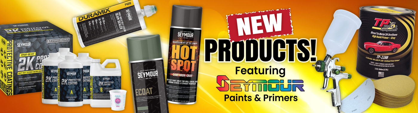 New Products banner for car restoration tools and equipment
