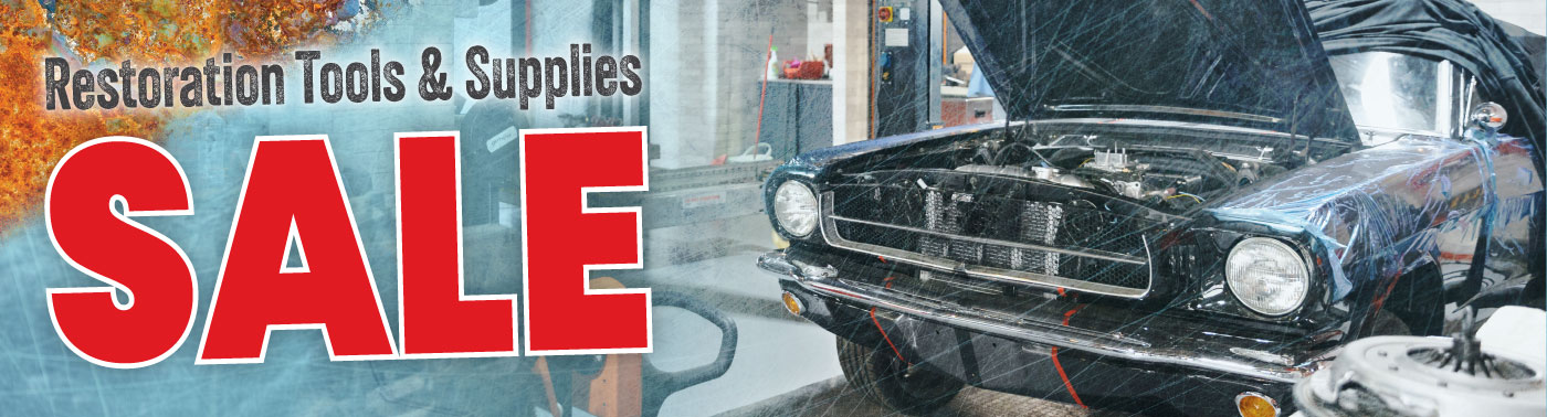 Restoration Sale banner for car restoration tools and equipment