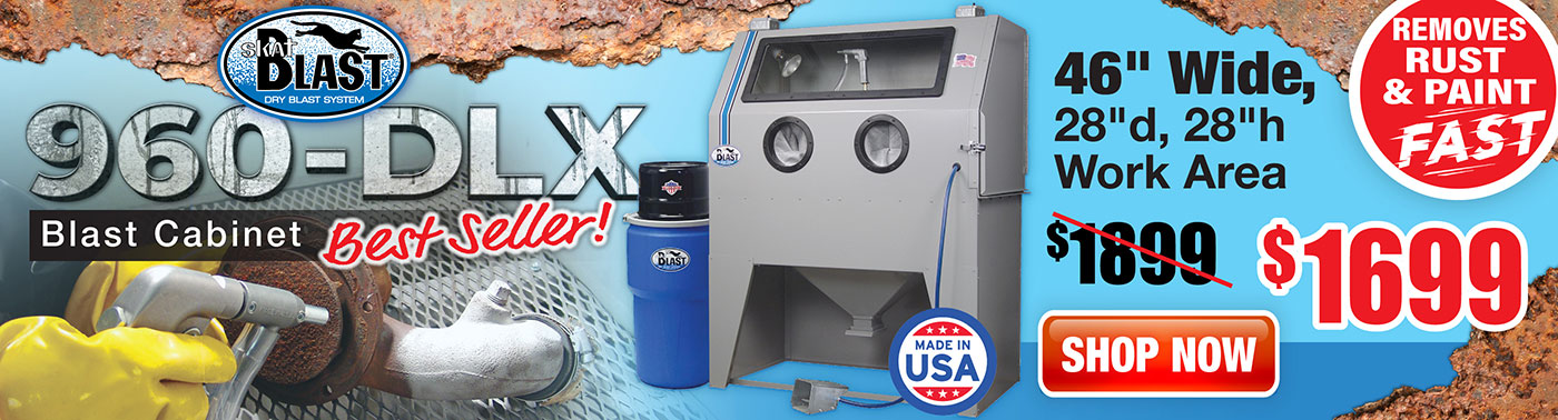 Promotional banner image: Ad image for Sale on Skat Blast® 960-DLX Deluxe Abrasive Blast Cabinet