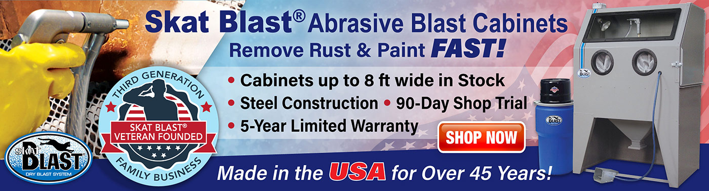 Skat Blast® Abrasive Blast Cabinets remove rust and paint fast! Shop Now!