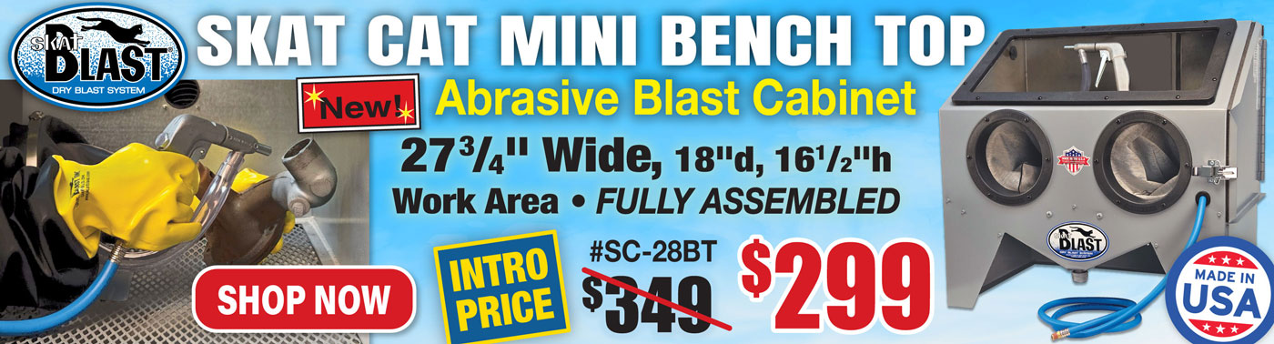 Promo image for NEW Skat Blast® MINI Bench Top Blast Cabinet