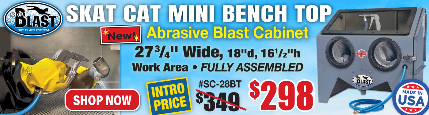 Promo image for NEW Skat Blast® MINI Bench Top Blast Cabinet