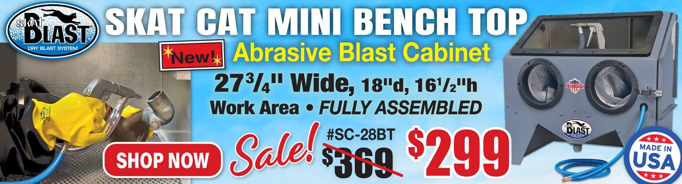 Promo image for NEW Skat Blast® MINI Bench Top Blast Cabinet