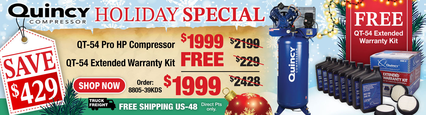 Promo image for Quincy Air Compressor Holiday Special!