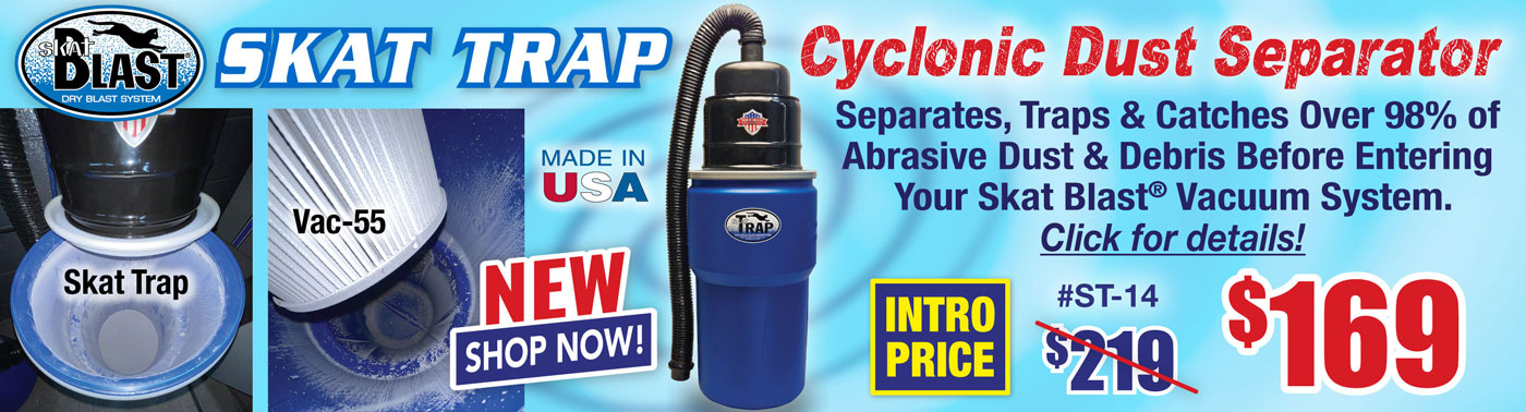 Promotional banner image: Shop NEW Skat Blast® Cyclonic Dust Separator