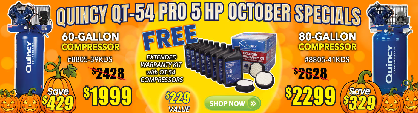 Quincy QT-54 Air Compressor October Sale is going on now - don't miss out!