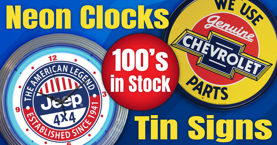 Promo Image of Shop Neon Clocks and Tin Signs
