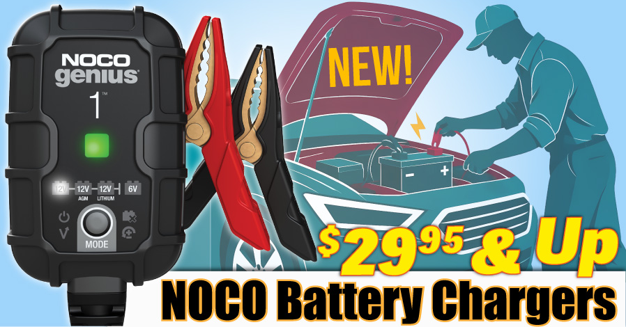 Check out new NOCO Smart Battery Chargers - $29.95 and up