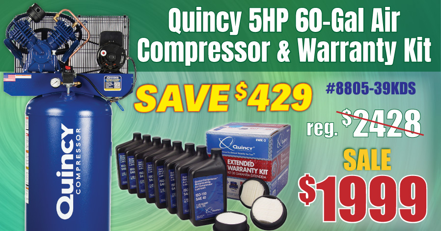 Quincy 5HP Compressor Sale Going on Now - Save $429!