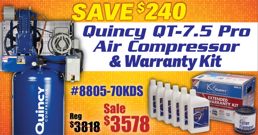 Promo Image for Shop Quincy 7.5HP Compressor Sale!