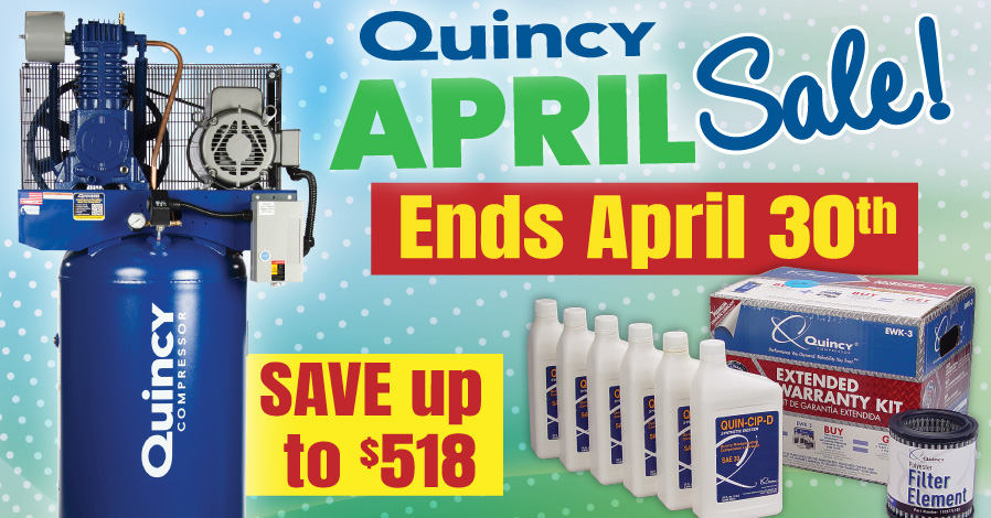 Promo Image for Shop Quincy Air Compressor & Warranty Kit Sale!