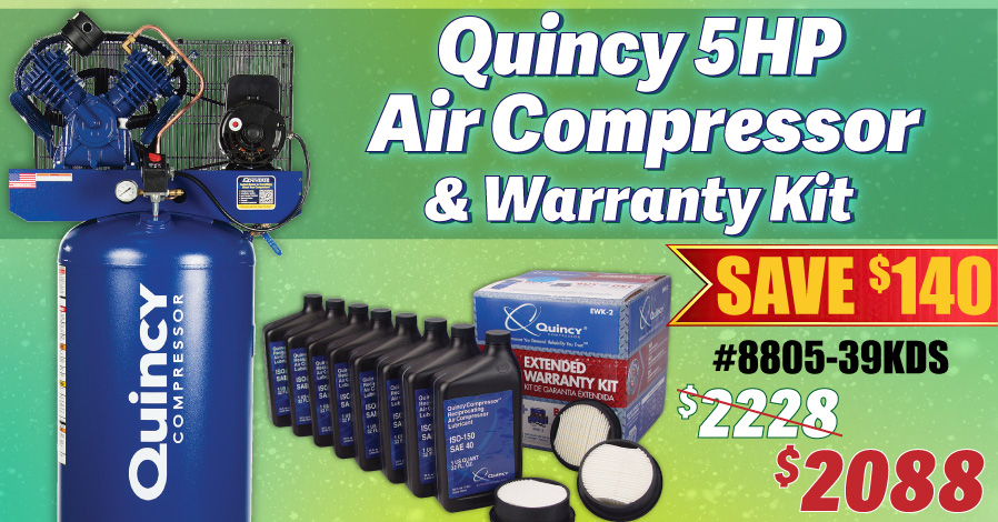 Promo Image for Shop Quincy 5HP Compressor Sale!