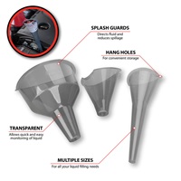 Performance Tool® 3-Pc Clear View Easy-Fill Funnel
