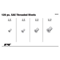 Performance Tool® 120-Pc Replacement Zinc-Plated Steel Rivet Nuts - SAE