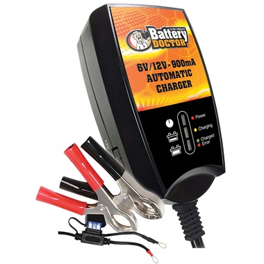 Battery Doctor® Switchable 6/12-Volt 900 Milliamp Battery Charger ...