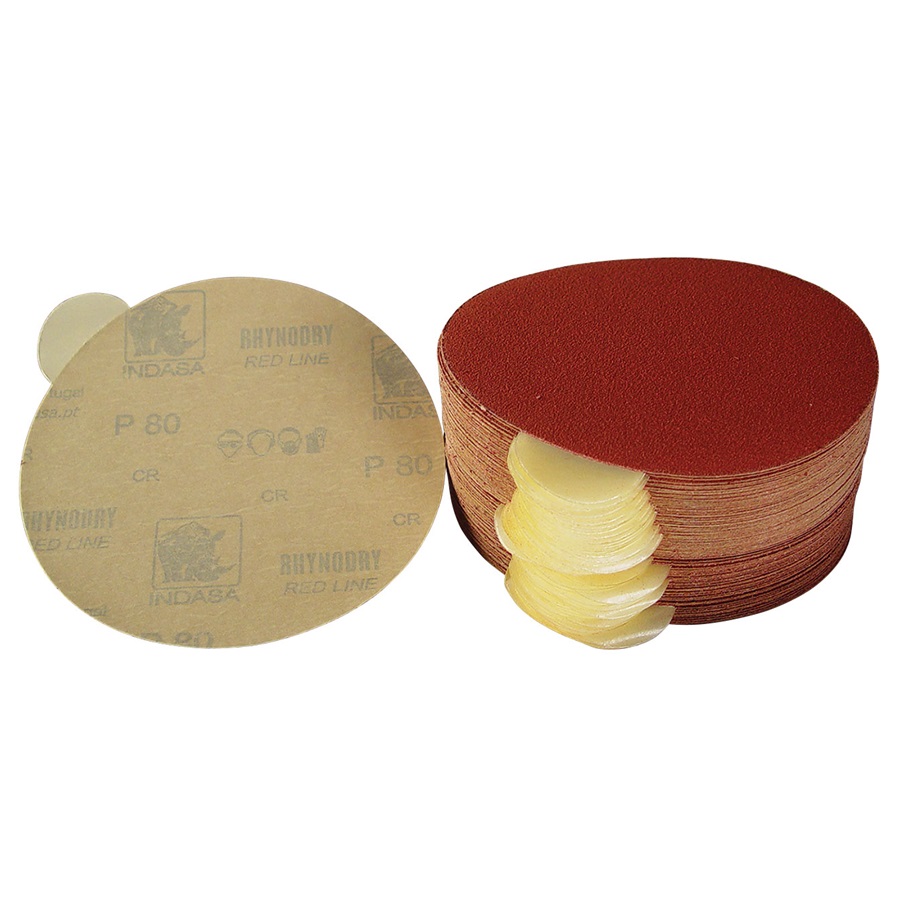 Indasa 6" Diameter Adhesive-Back Sandpaper