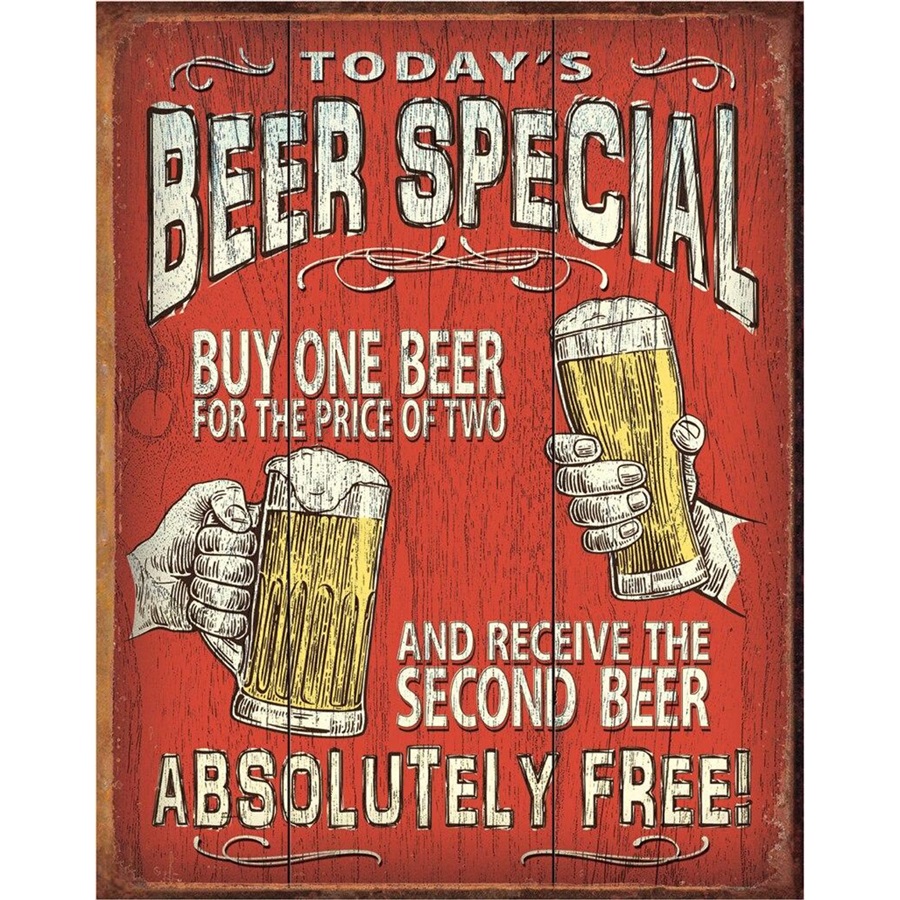 Today's Beer Special Tin Sign - 12-1/2"W x 16"H