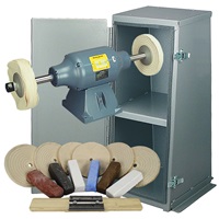 Baldor&#174; 1-1/2HP Buffer, Enclosed Buffer Cabinet Stand &amp; Buffing Kit