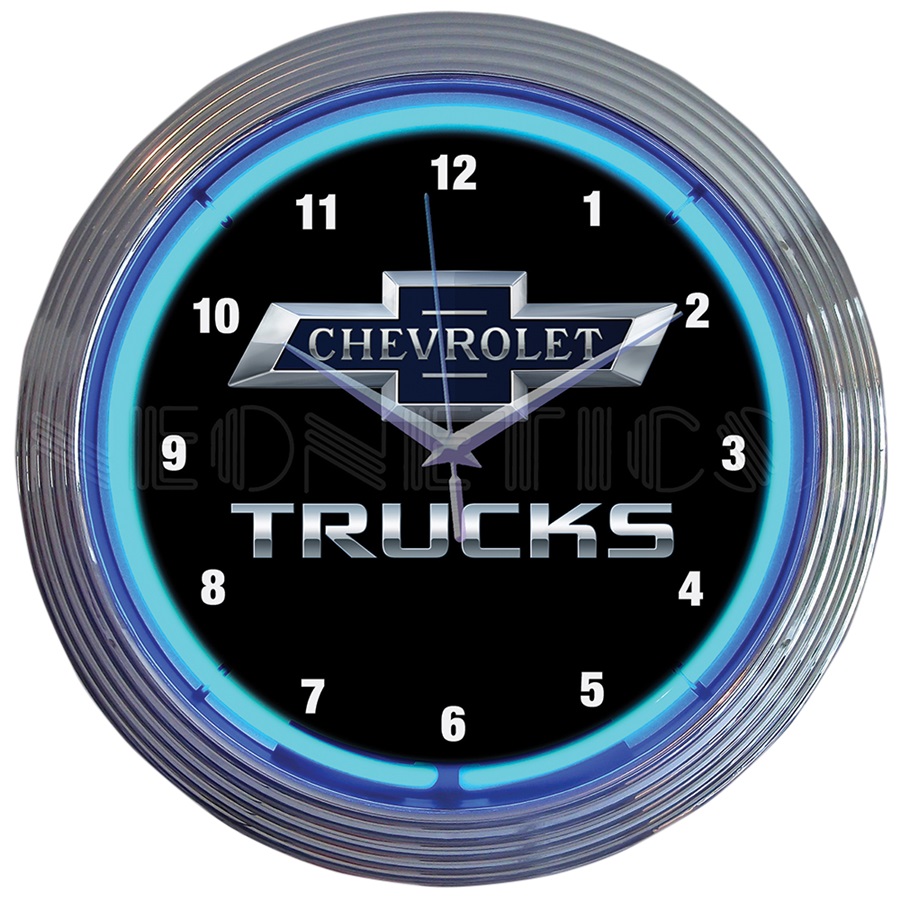 Chevy Trucks Neon Wall Clock