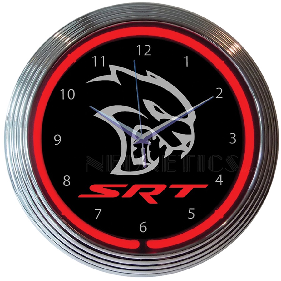 Dodge Hellcat Neon Wall Clock