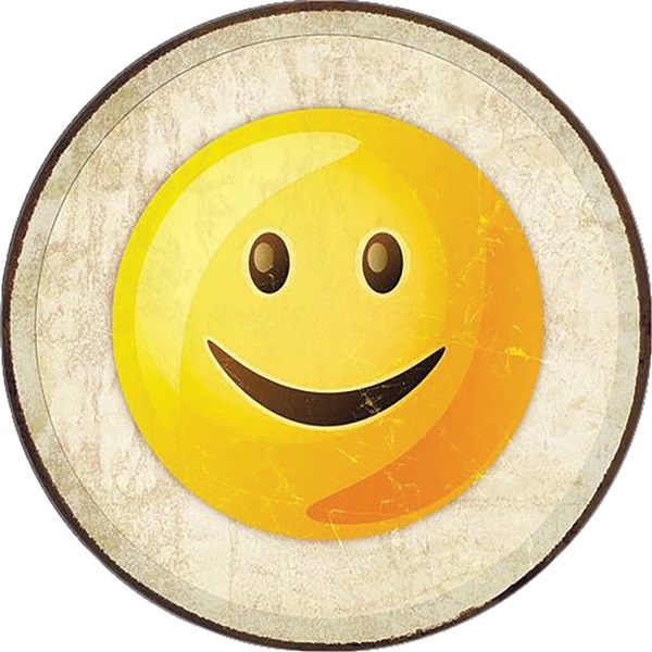 Emoji - Smiling Aluminum-Style Sign - 11-3/4" Dia