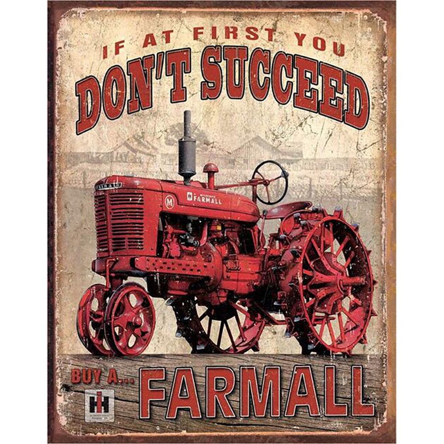 Farmall - Succeed Tin Sign - 12-1/2"W x 16"H