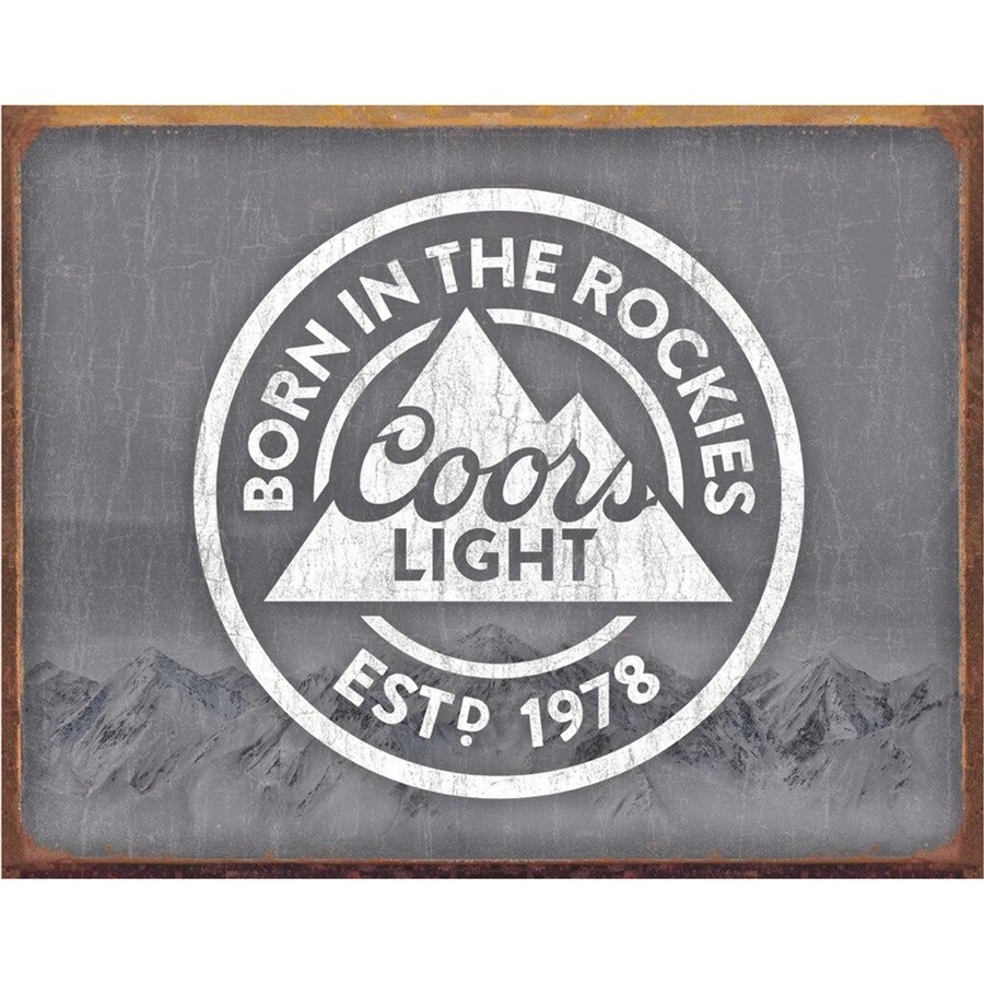 Coors Light - Born In Tin Sign - 16"W x 12-1/2"H