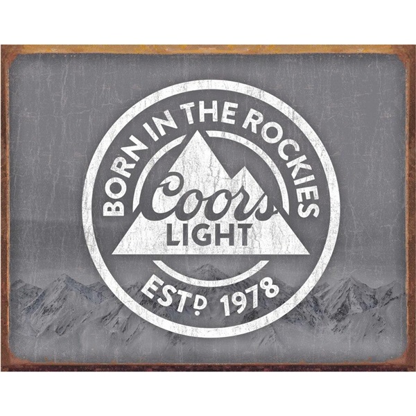 Coors Light - Born In Tin Sign - 16"W x 12-1/2"H