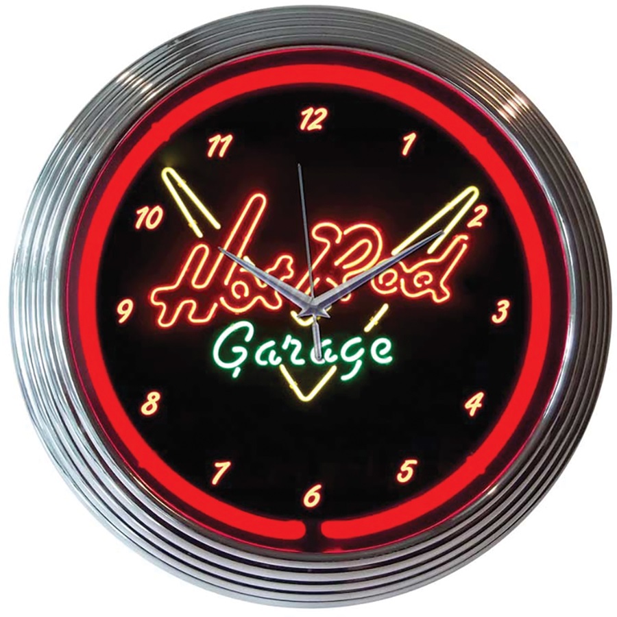 Hot Rod Garage Neon Wall Clock