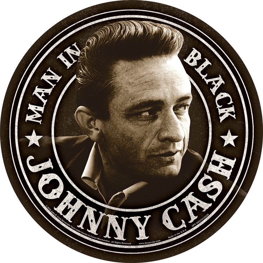 Johnny Cash Aluminum-Style Sign - 11-3/4" Dia