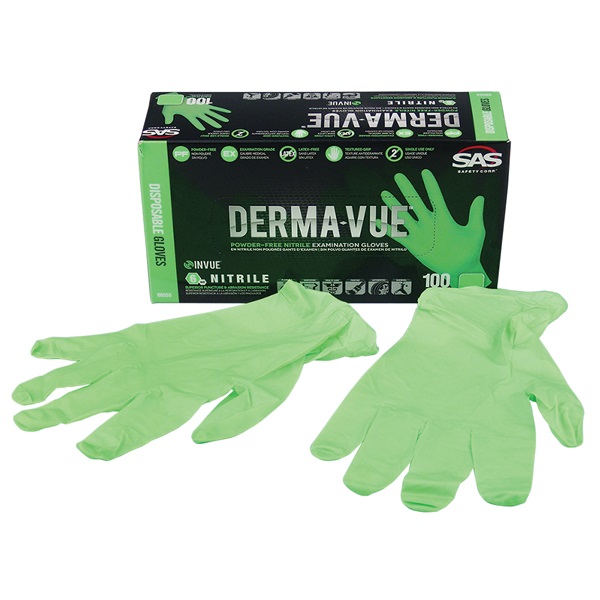 SAS® DERMA-VUE™ Disposable Nitrile Work Gloves, Lrg