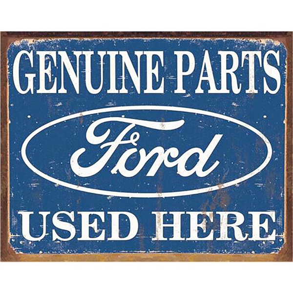 Ford Parts Used Here Tin Sign - 16"W x 12-1/2"H