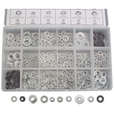 385-Pc Push-On & Thread-Cutting Nuts