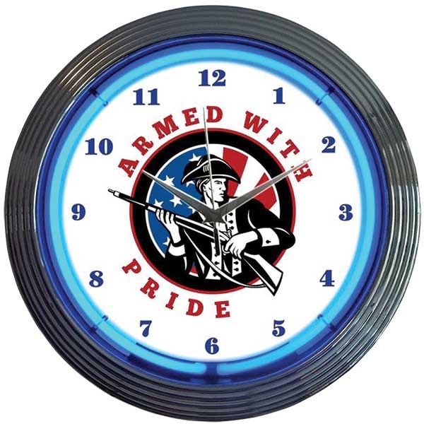 Armed with Pride Neon Wall Clock