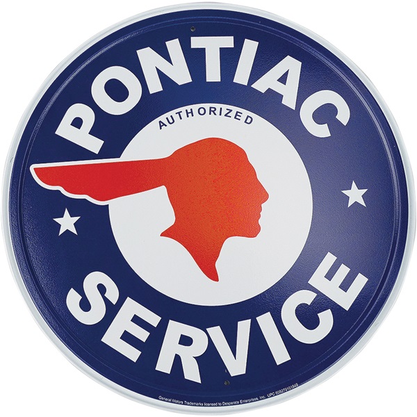 Pontiac Service Aluminum-Style Sign - 11-3/4" Dia