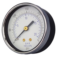 1/4" Back Mount Air Line Gauge