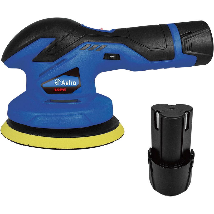 Astro Pneumatic® 6" 12V Palm Polisher w/2 Batteries