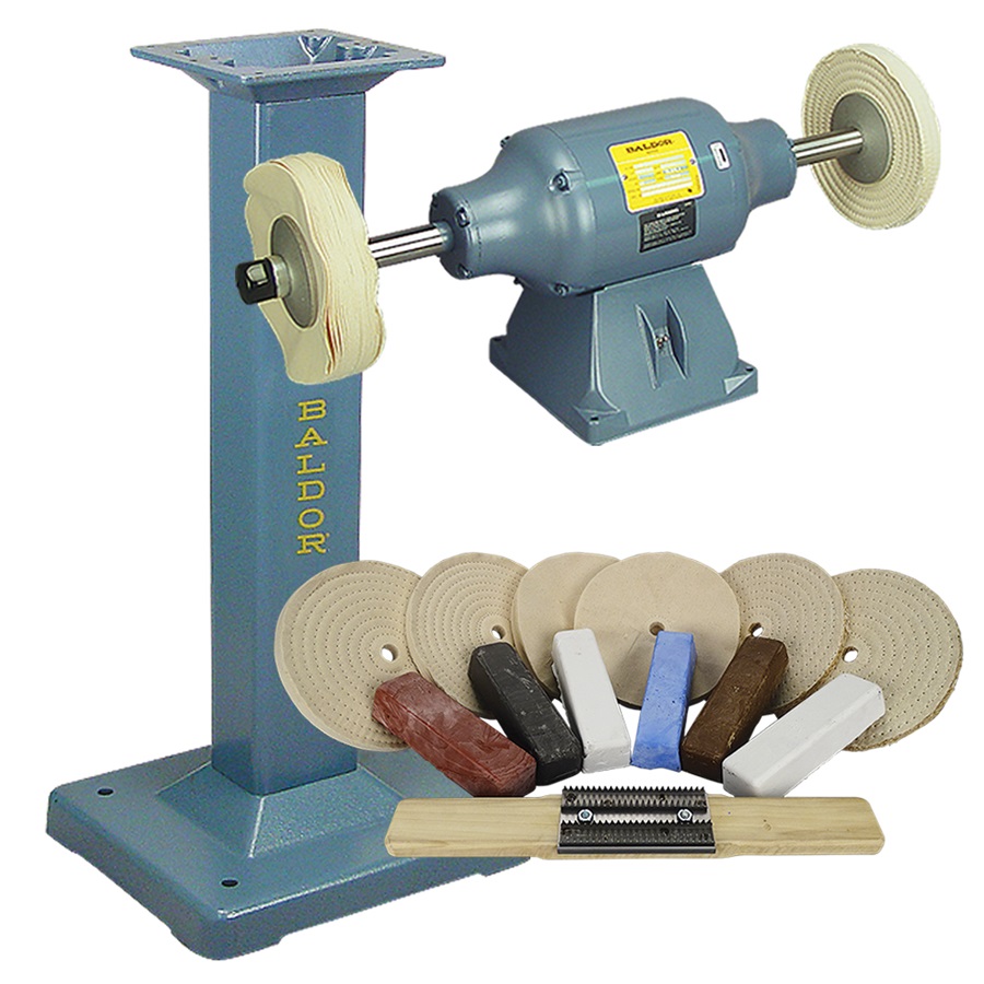 Baldor® 1-1/2HP Buffer, Baldor® Cast-Iron Stand & Buffing Kit