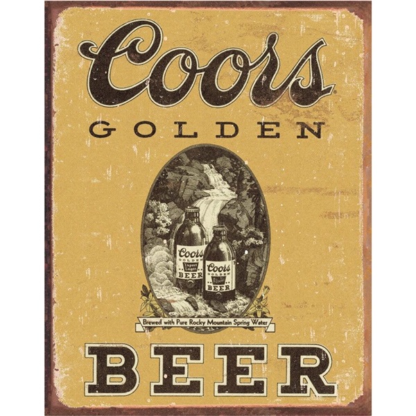 COORS Golden Vintage Tin Sign - 12-1/2"W x 16"H