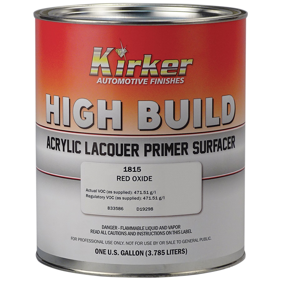 Kirker Acrylic Lacquer High-Build Primer (1K) - Red Oxide, Gal