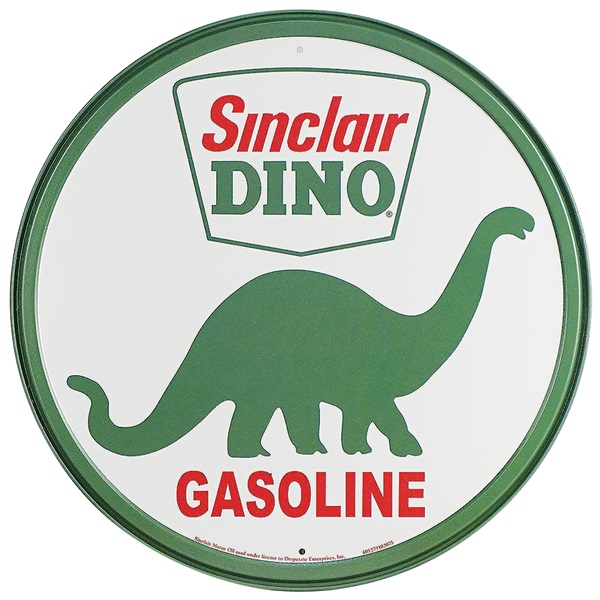 Sinclair Dino Aluminum-Style Sign - 11-3/4" Dia