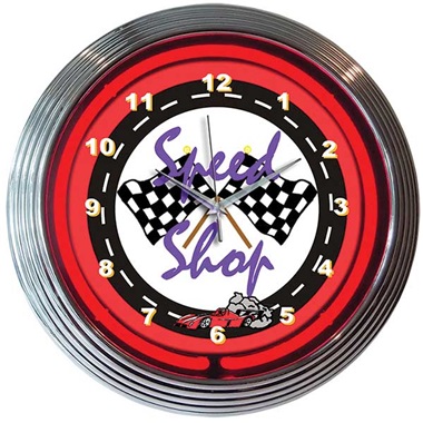 Speed Shop Neon Wall Clock
