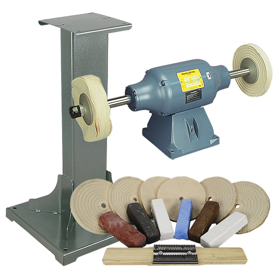 Baldor® 1-1/2HP Buffer, 11 Ga Steel Stand & Buffing Kit