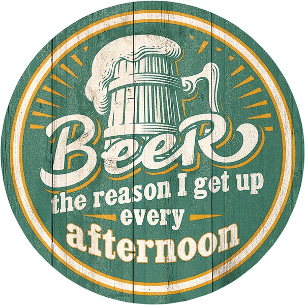 Beer Aluminum-Style Sign - 11-3/4" Dia