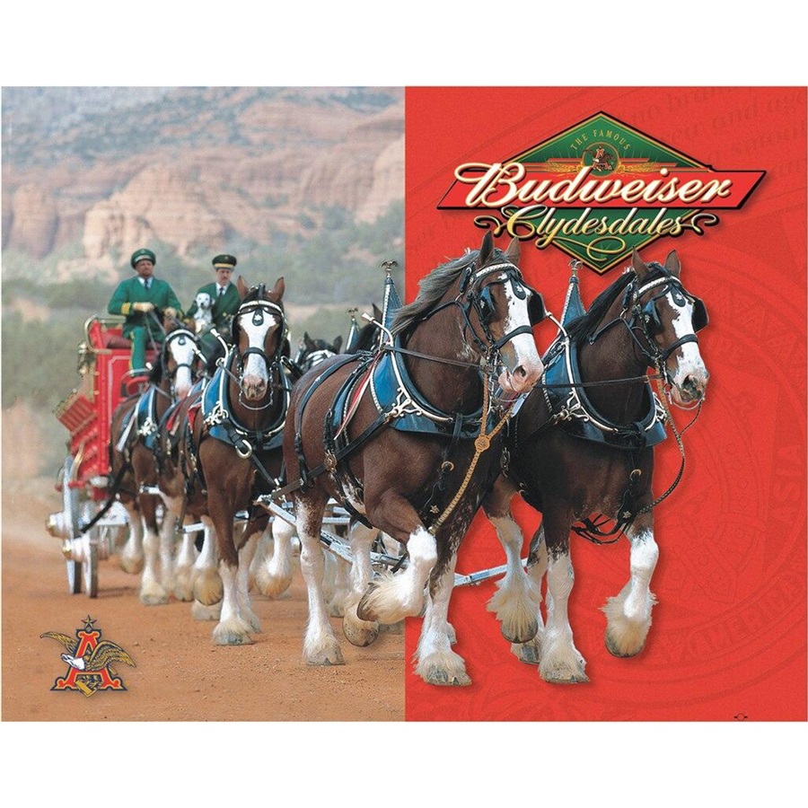 Budweiser - Clydesdales Tin Sign - 16"W x 12-1/2"H