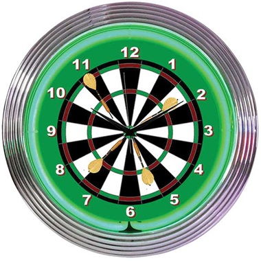 Darts Neon Wall Clock