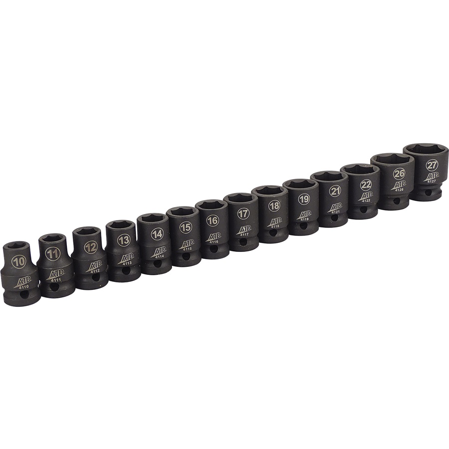 ATD 14-Pc 1/2" Drive 6-Pt Impact Socket Set - Metric