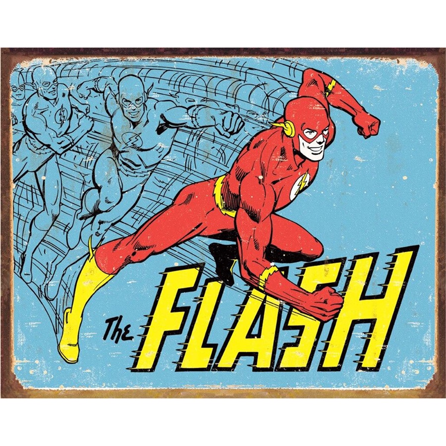 The Flash - Retro Tin Sign - 16"W x 12-1/2"H